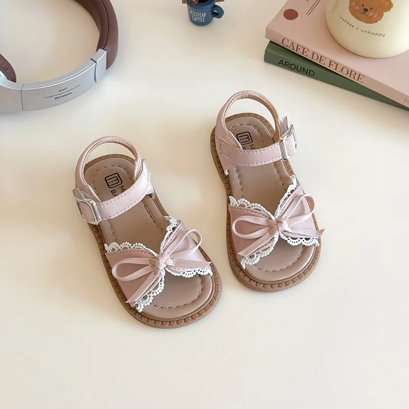 Sandalias de verano antideslizantes con encaje para niña - imagen 3