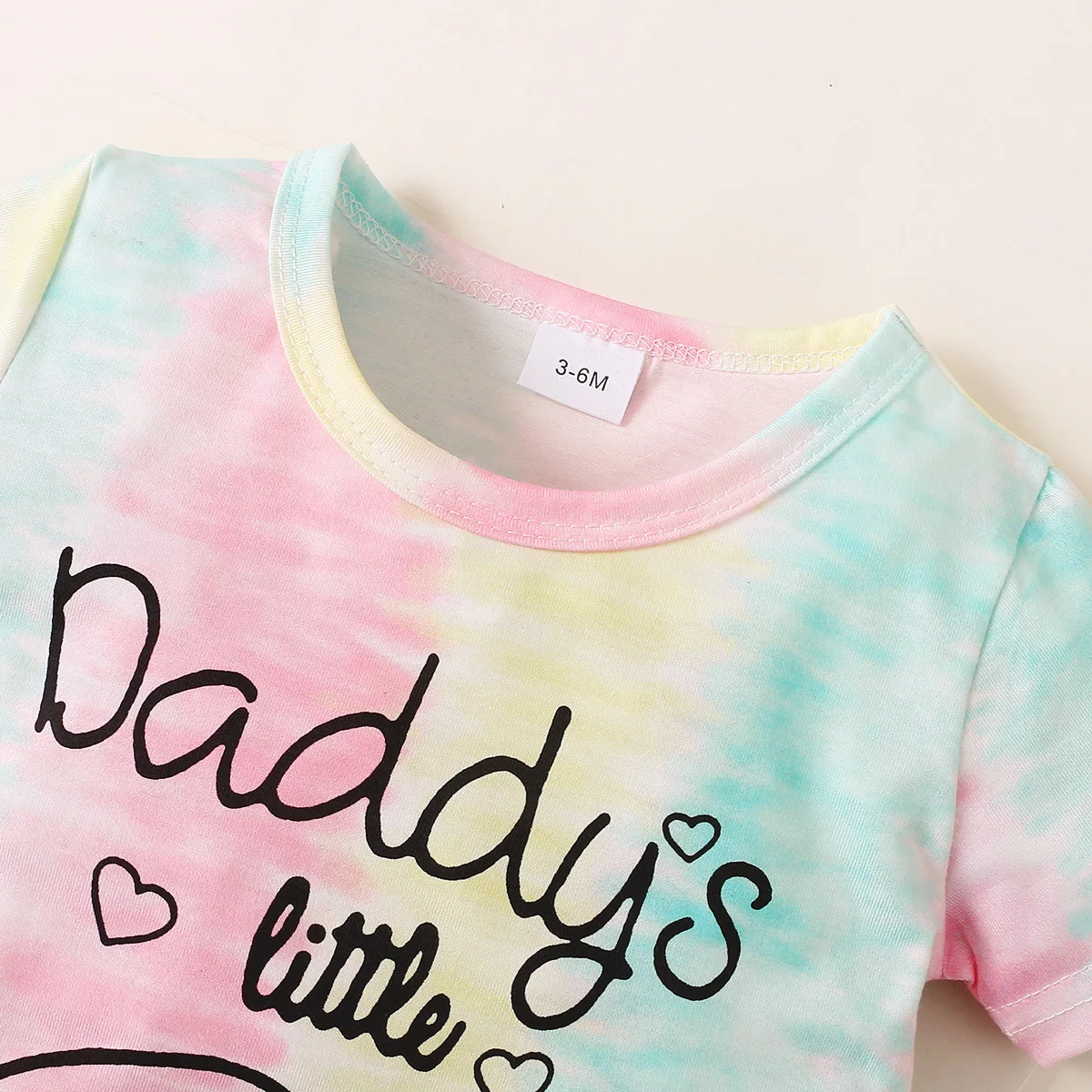 Conjunto verano para bebé niña – Camiseta y pantalón corto teñido anudado - imagen 5