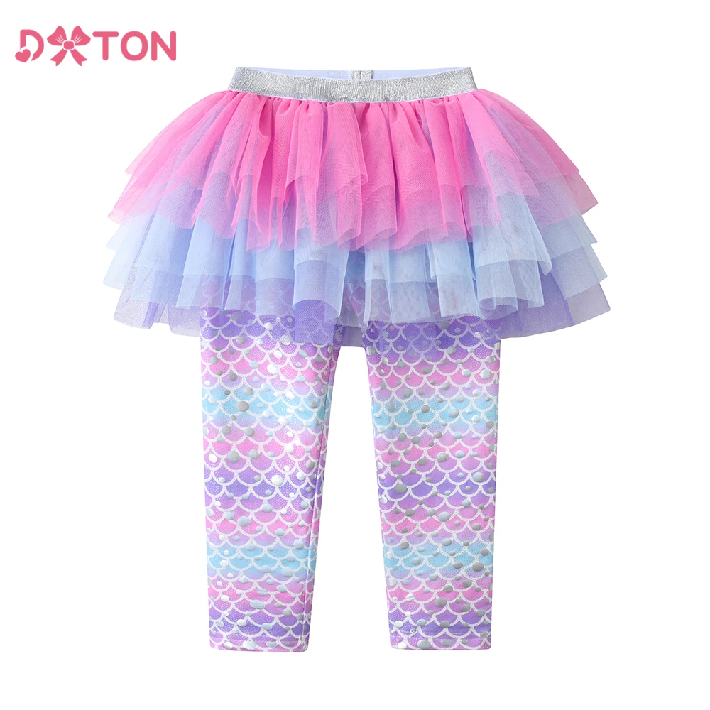 DXTON falda-leggings efecto dos piezas patchwork para niña cómoda - imagen 4