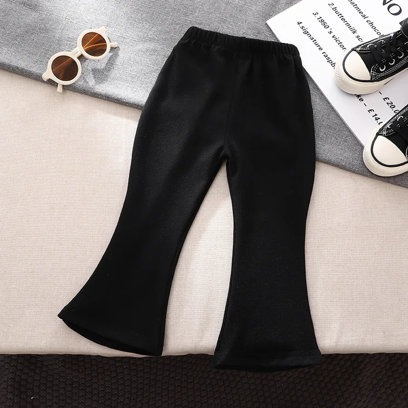 Leggings elásticos de cintura plana para niña – tejido suave para primavera y otoño