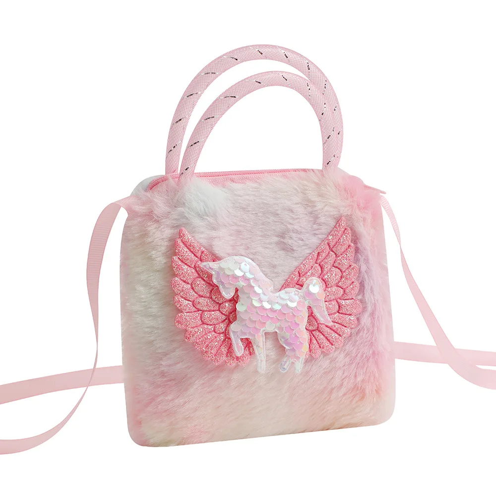 Bolso bandolera de unicornio – Felpa suave brillante para niña - imagen 2