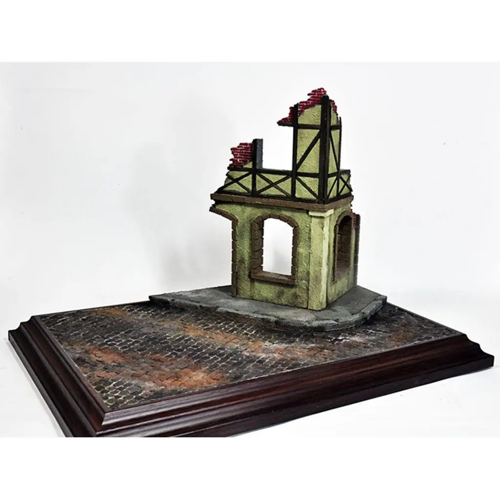 Kit de maqueta casa en ruinas miniatura para diorama - imagen 5