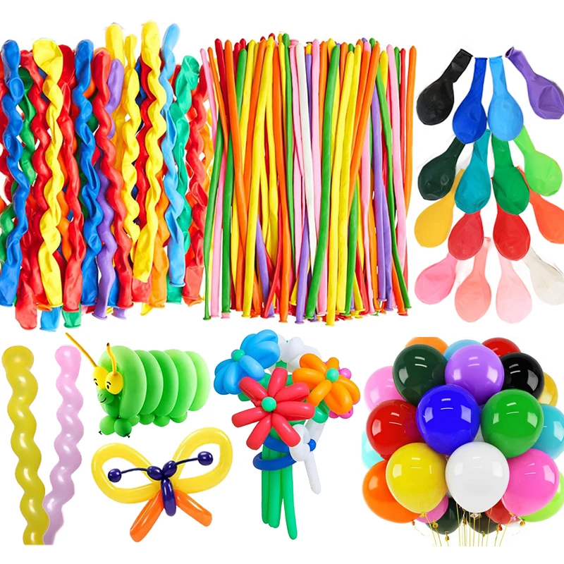 TMZ globos de látex con colores en espiral y tira larga - imagen 4
