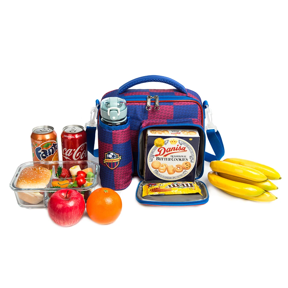 Bolsa de almuerzo infantil con bolsillos para botella y utensilios - imagen 4