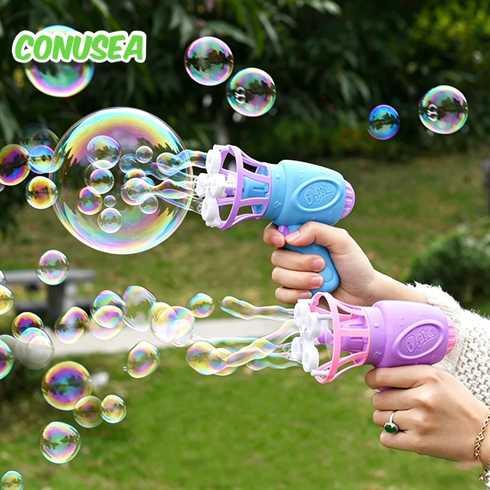 Pistola de burbujas mini para niños y niñas, al aire libre