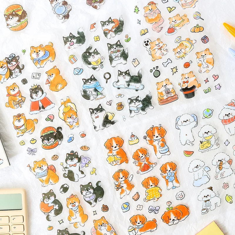 Pegatinas kawaii de perros para scrapbooking y manualidades - imagen 5