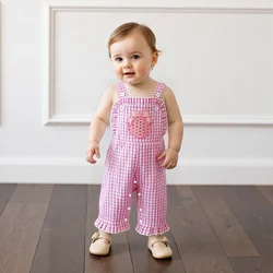 ViSgogo mono para niña con bordado de cuadros en Año Nuevo