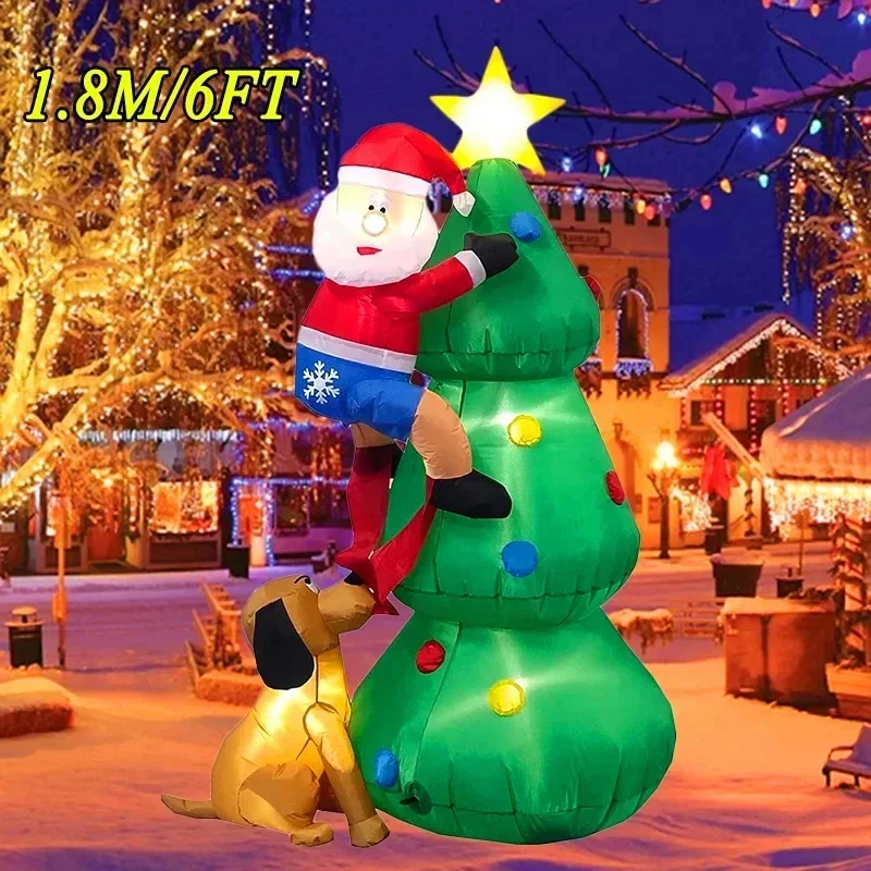 Papá Noel inflable decorativo brillante para jardín y patio - imagen 5