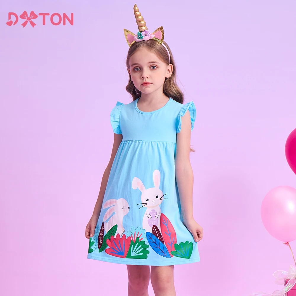 DXTON vestido de verano sin mangas de algodón floral conejito - imagen 2