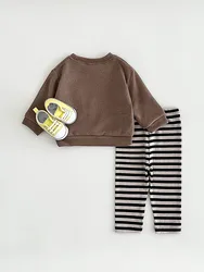 MILANCEL Conjunto otoño bebé dinosaurio – Sudadera capucha y pantalón