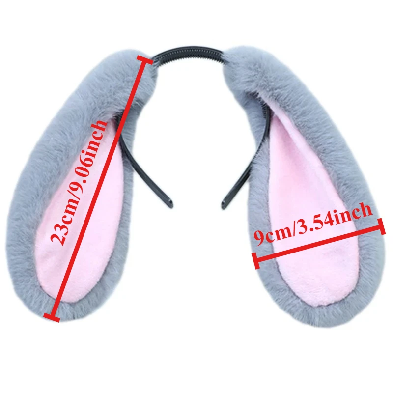 Diadema de conejo con orejas y cola de felpa suave para niños - imagen 4