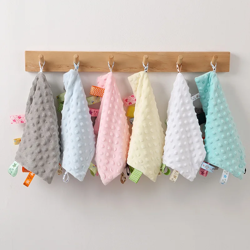 Toalla sensorial Minky para bebé – Dibujo animado y dentición