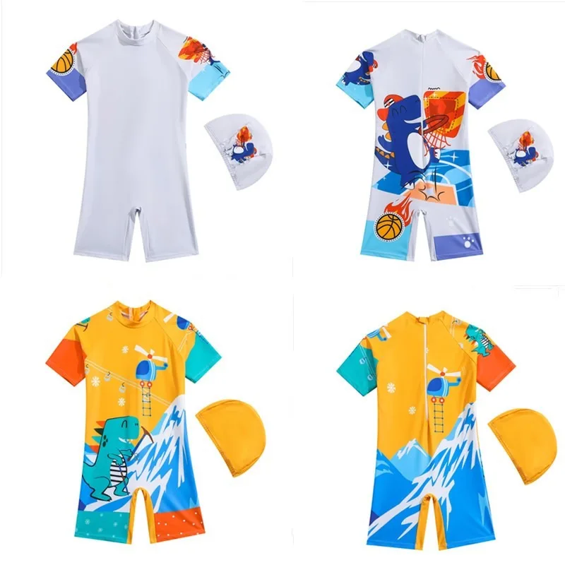 Bañador dinosaurio con gorro para bebé – Protección solar 50+ - imagen 2