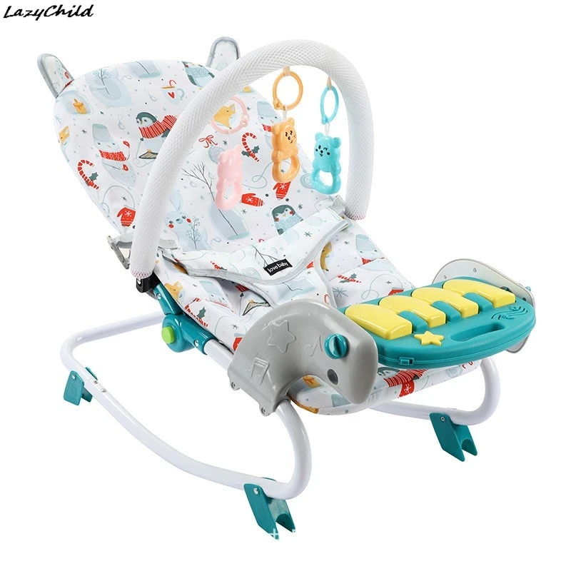 Mecedora bebé eléctrica con piano y pedal – Relájate jugando - imagen 3
