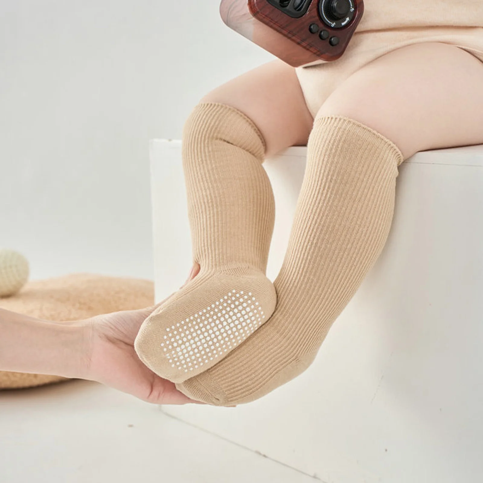 Calcetines antideslizantes para bebés y niños – acanalados lisos