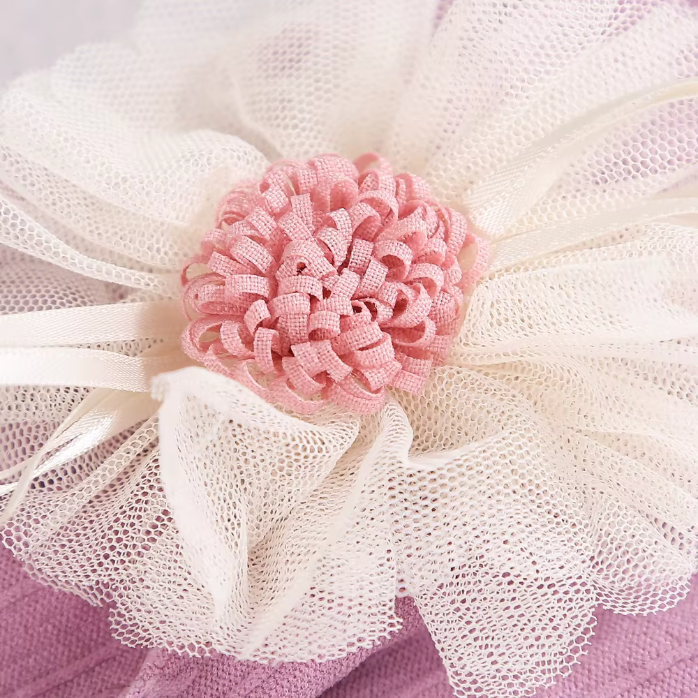 Turbante diadema floral para bebé niña – Elástico de nailon - imagen 5