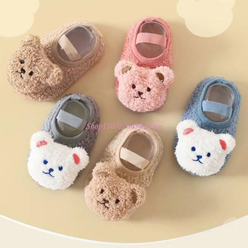 Zapatillas antideslizantes cálidas de invierno para bebé con suela felpa - imagen 3