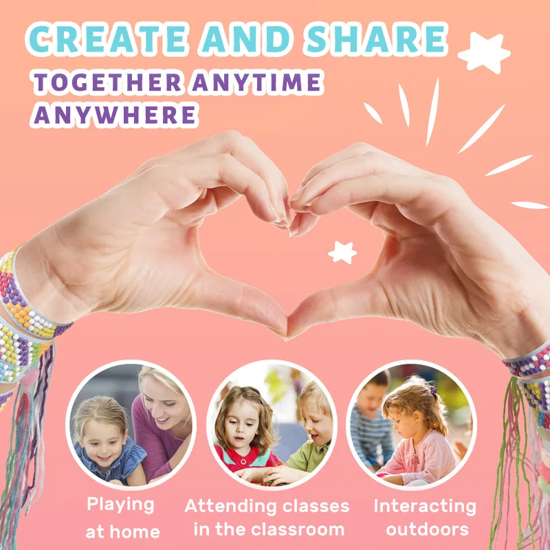 Kit de pulseras de diamantes hechas a mano para niñas