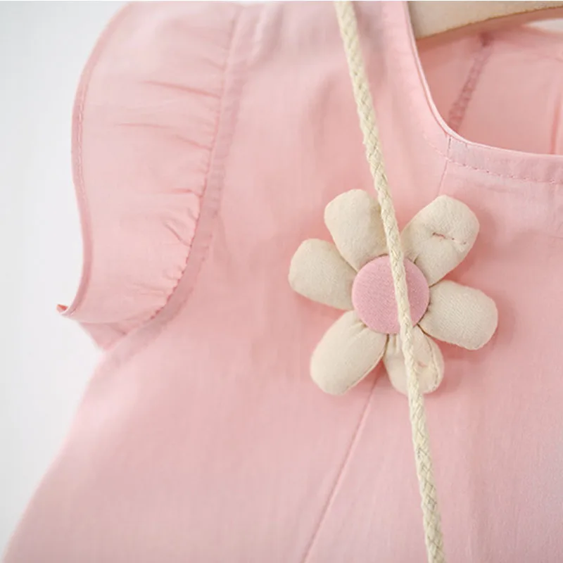 Vestido princesa sin mangas de algodón para niña – conjunto con bolsa - imagen 5