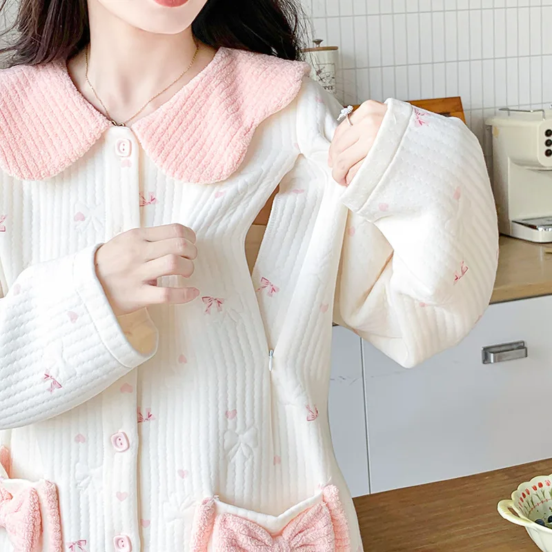 Pijama de lactancia y premamá de algodón – cómodo para el hogar - imagen 5