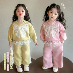 Conjunto de otoño con pajarita para niño, sudadera y pantalón