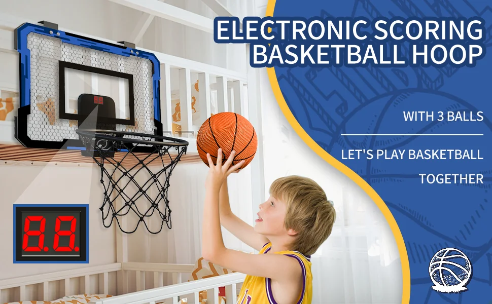 Aro de baloncesto montado en pared para niños