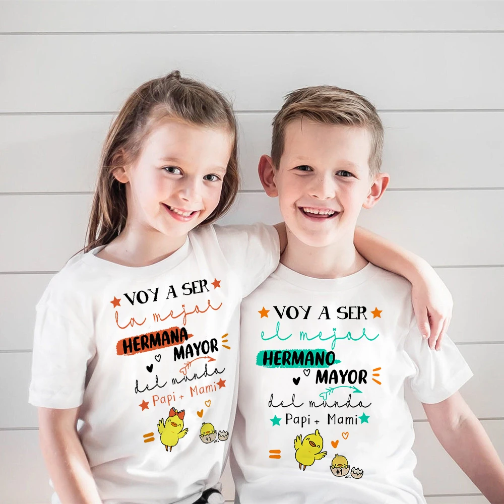 Camiseta hermano mayor infantil – Anuncio embarazo niño verano - imagen 4