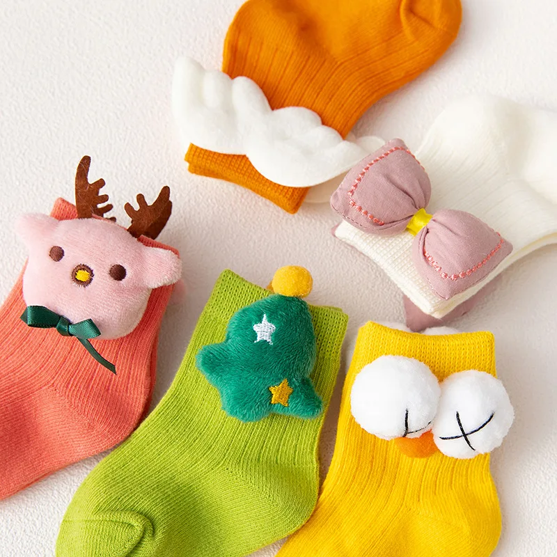 Calcetines suaves de algodón con dibujos para bebé