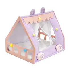 Cama de muñecas portátil con peluche suave para casa de juegos