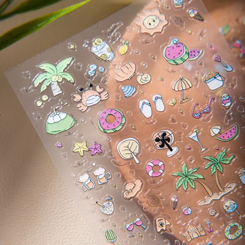 Pegatinas de gelatina para móvil y diario de verano tropical - imagen 4