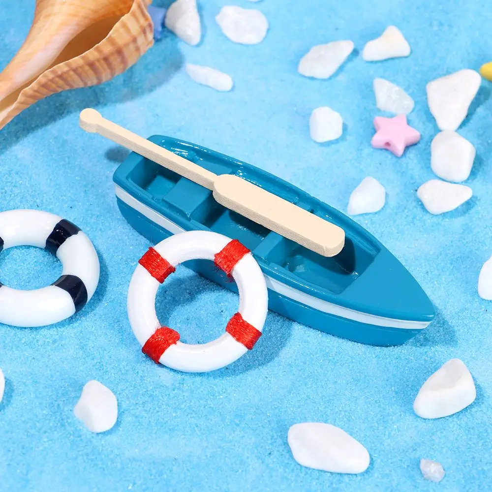 Accesorios casa de muñecas: paisaje marino con barco y silla de playa - imagen 3