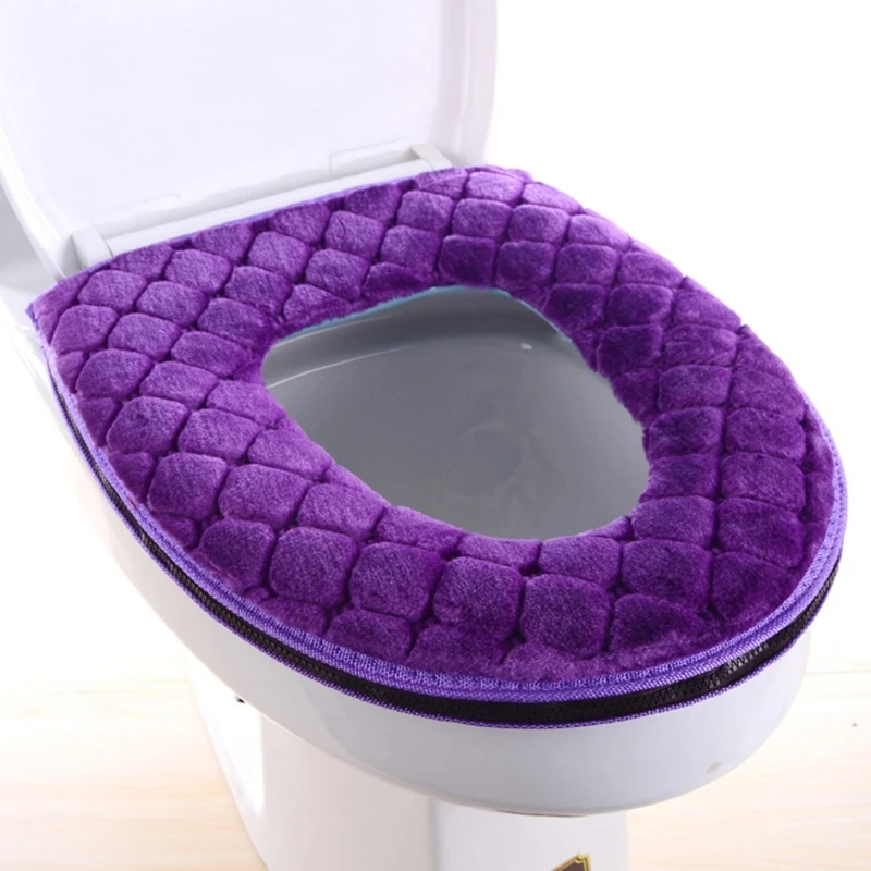 Cojín grueso cálido para asiento de inodoro lavable y reutilizable - imagen 3