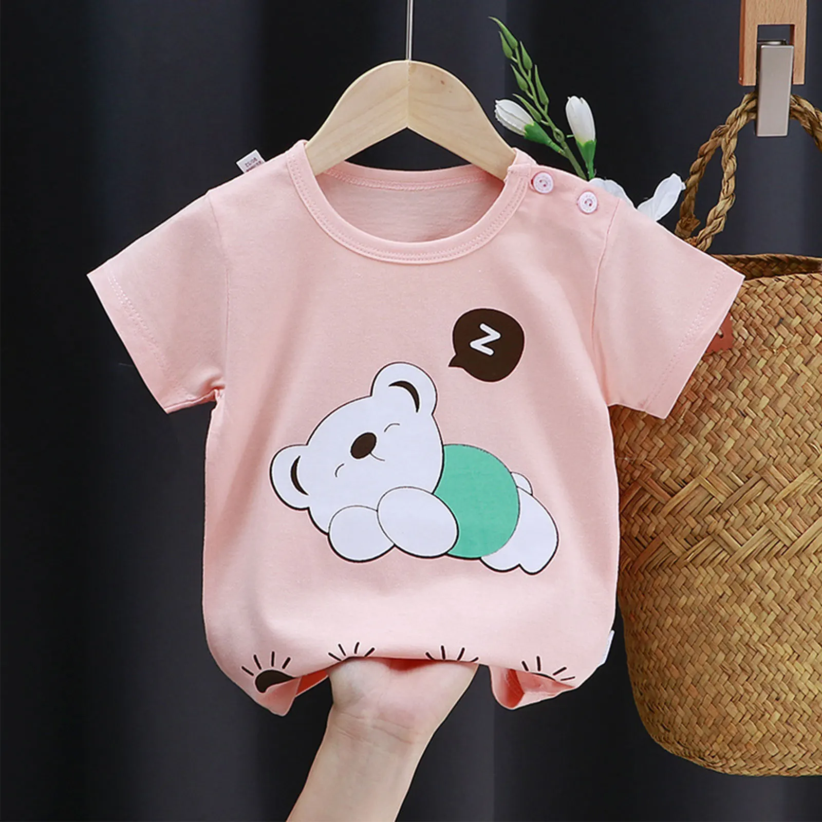 Camiseta de algodón con estampado para bebé niño y niña - imagen 4