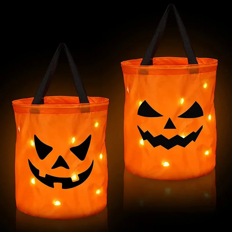 La calabaza LED Halloween – Cubo plegable para dulces - imagen 3