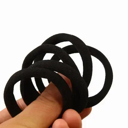 Gomas elásticas para el pelo de niñas – Negro básico, sujeta cola - imagen 3