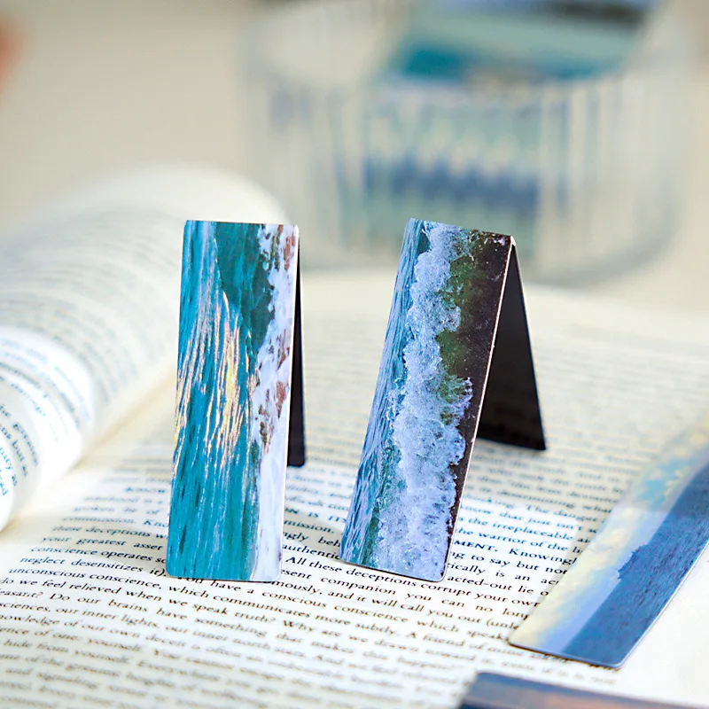 Marcapáginas magnéticos con paisaje marino – conjunto para lectores - imagen 3