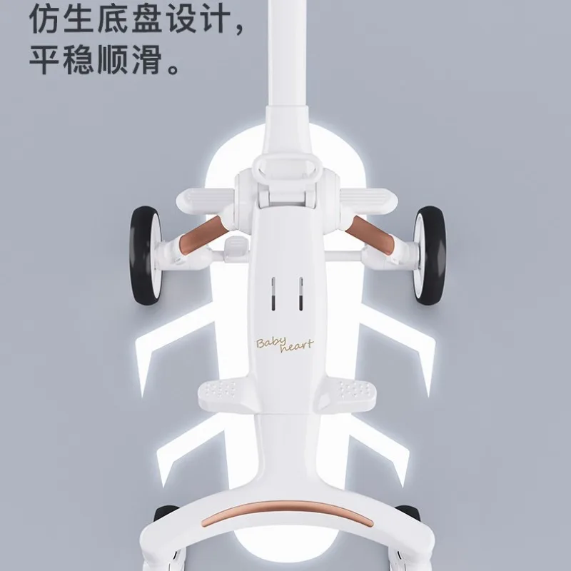 Carrito de bebé plegable con silla elevada y clic - imagen 4