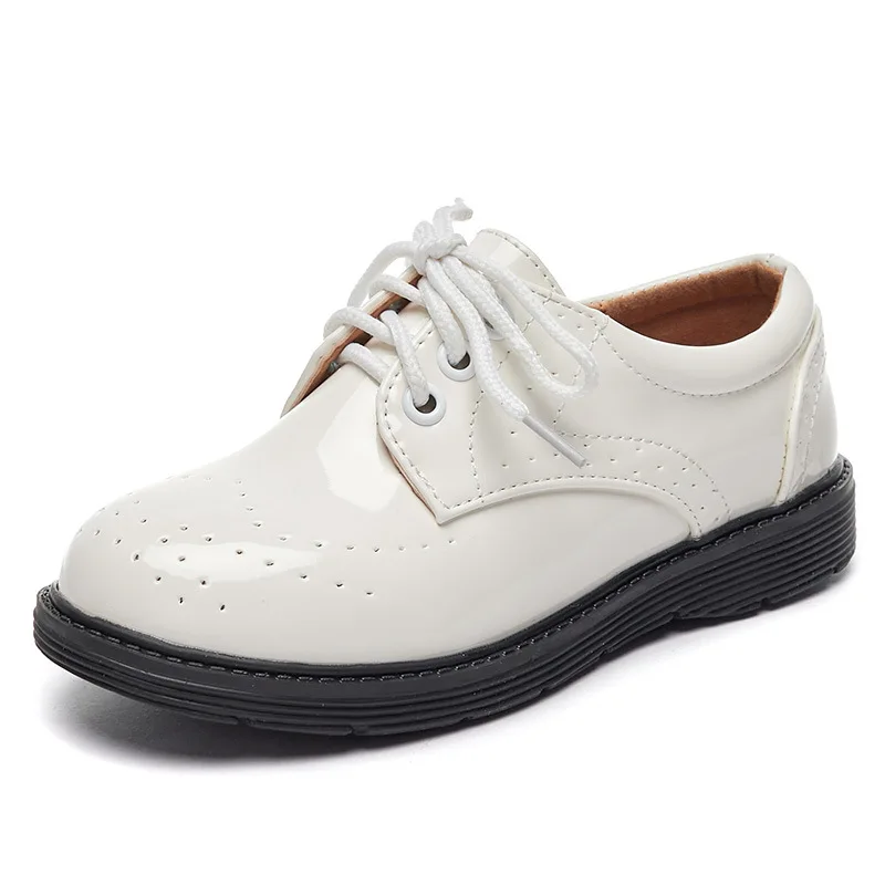 Zapatos de cuero para niños de vestir planos estilo británico - imagen 2