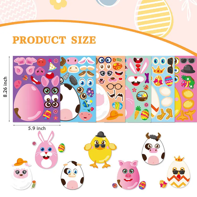 Set de pegatinas creativas de caras para niños