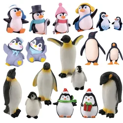 Figurita pingüino de Navidad pastel, estilo dibujos animados