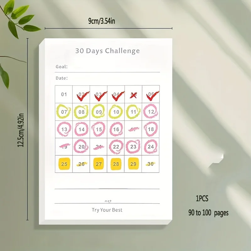 Planificador de hábitos minimalista autoadhesivo con calendario - imagen 3