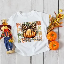 Camiseta de calabaza para niño Acción de Gracias manga corta