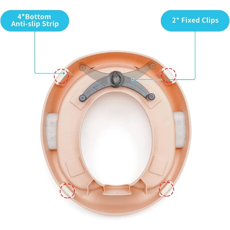 Asiento de inodoro infantil antideslizante con asas y protector - imagen 4