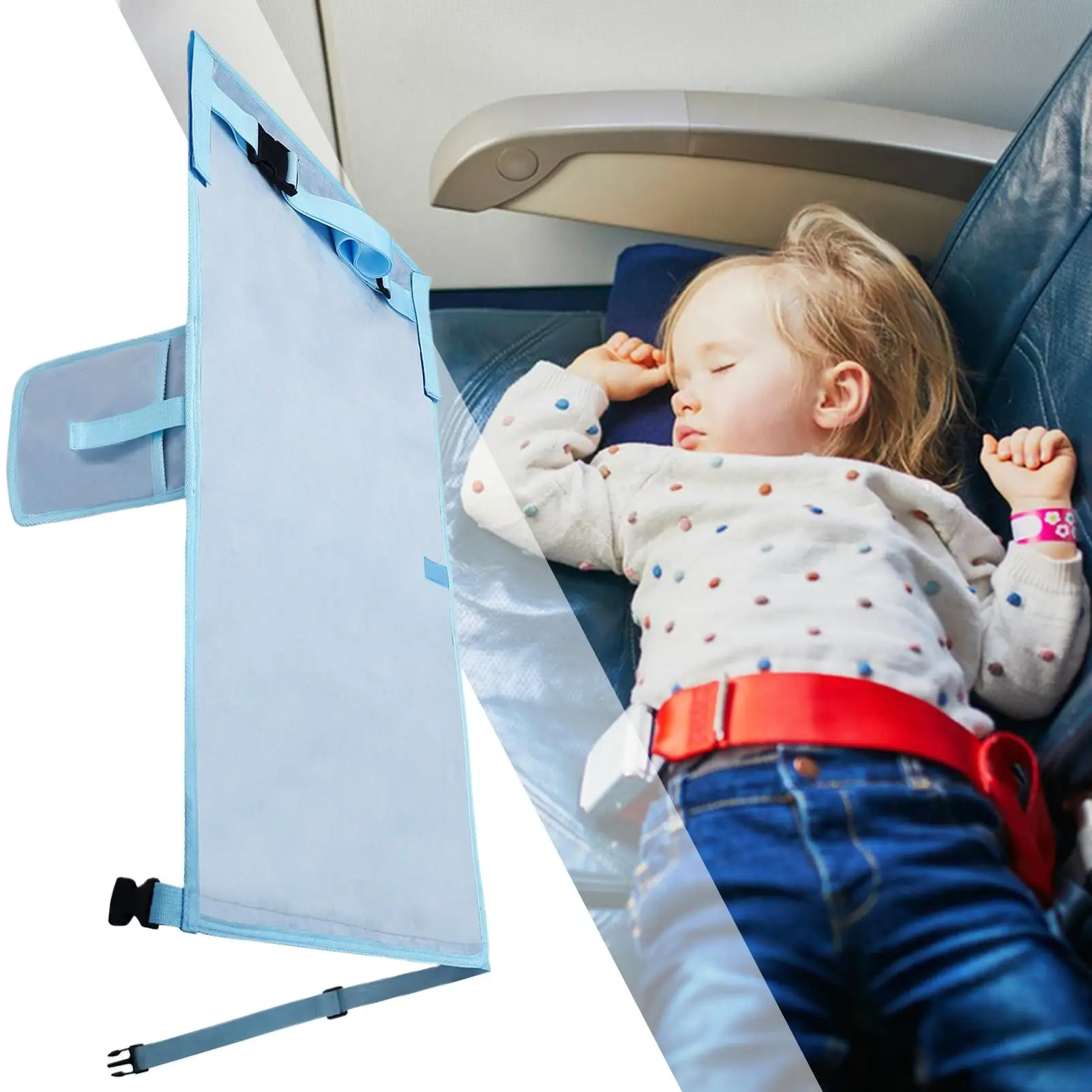 Cama de avión para bebé vista frontal mostrando el acolchado de felpa