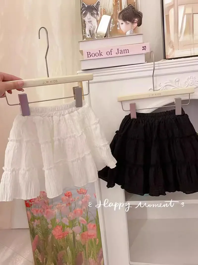 MILANCEL Falda corta de verano para niñas encaje pastel color sólido - imagen 5