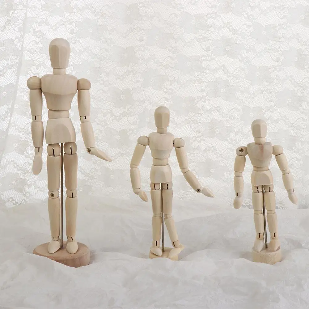 Figuras de acción de madera con extremidades móviles para manualidades - imagen 2