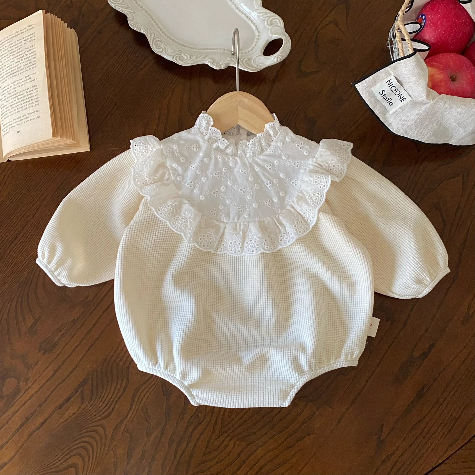 MILANCEL body de encaje para niña – traje una pieza cuello princesa - imagen 3