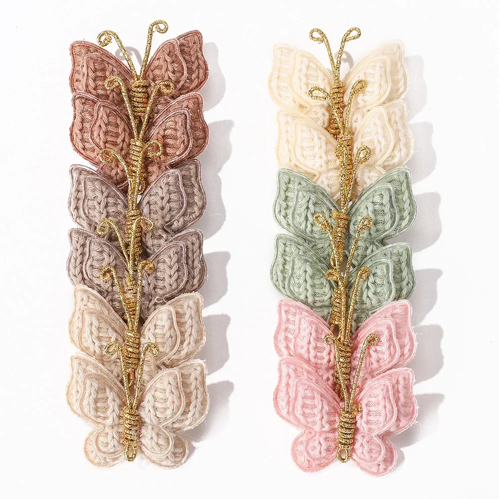 Pinzas mariposa lana trenzada niña – Accesorios cabello hechos a mano