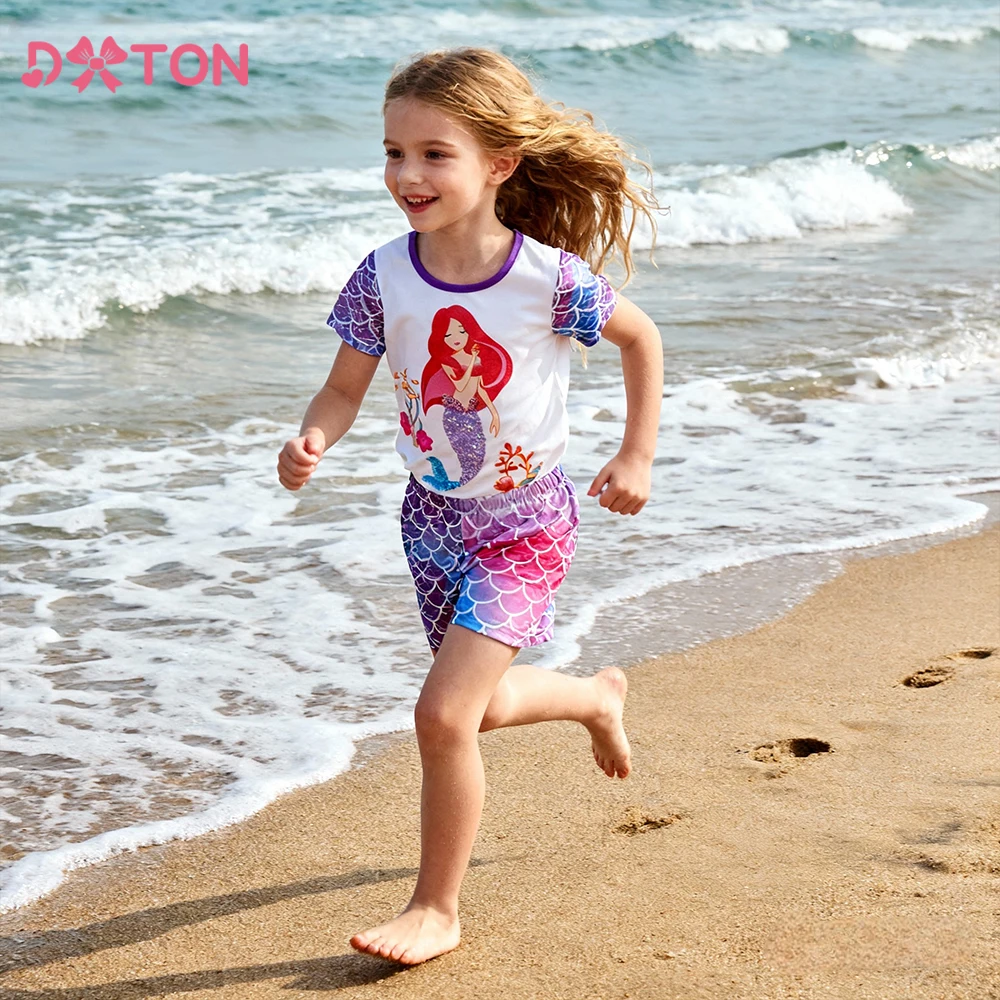 DXTON conjunto deportivo niña camiseta sirena y pantalón corto - imagen 3