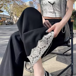 Pantalones premamá con encaje y cintura regulable